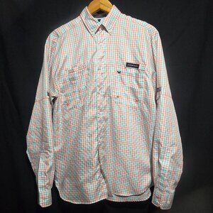 Southern March FieldTec LS BF Fishing Shirt - Coral Blue Plaid - Sz S*